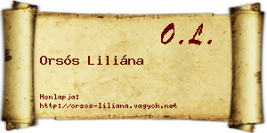 Orsós Liliána névjegykártya
