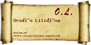 Orsós Liliána névjegykártya