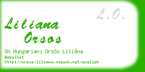 liliana orsos business card