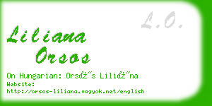 liliana orsos business card